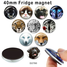 10pcs/lot  Cat  Wolf   Dog  glass picture printing products of various sizes  Fridge magnet cabochon