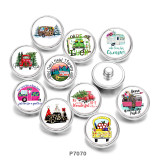Painted metal 20mm snap buttons  words   Car   Print