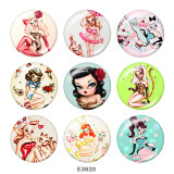 Painted metal Painted metal 20mm snap buttons  snap buttons  Nurse  girl  Print