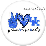 Painted metal Painted metal 20mm snap buttons  snap buttons  Peace  love  team   Print