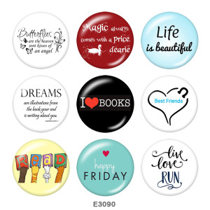 Painted metal Painted metal 20mm snap buttons  snap buttons  Happy Firday  Print