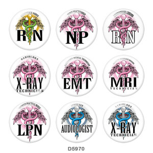 Painted metal Painted metal 20mm snap buttons  snap buttons   Nurse   Print