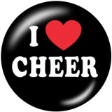 Painted metal Painted metal 20mm snap buttons  snap buttons  Dance  I  Love Cheer  Print