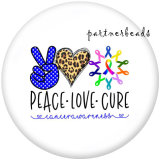 Painted metal Painted metal 20mm snap buttons  snap buttons  Peace  Love   Print