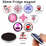 10pcs/lot  Nurse  glass picture printing products of various sizes  Fridge magnet cabochon