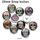 10pcs/lot  skull   glass picture printing products of various sizes  Fridge magnet cabochon