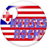 Painted metal 20mm snap buttons  Nurse   Print