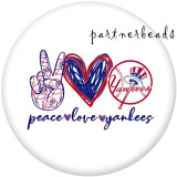 Painted metal Painted metal 20mm snap buttons  snap buttons  Peace  love  team   Print