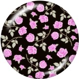 Painted metal 20mm snap buttons   Flower  pattern   Print