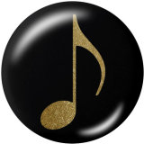 Painted metal 20mm snap buttons  Music   Print