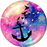 Painted metal 20mm snap buttons  Ship's   anchor   Print
