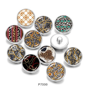 Painted metal 20mm snap buttons   Pattern  Print