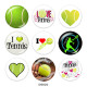 Painted metal 20mm snap buttons   L love tennis  Print