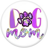 Painted metal 20mm snap buttons  words  MOM  Print
