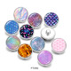 Painted metal 20mm snap buttons  color  pattern   Print