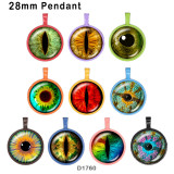 10pcs/lot  eye  color  glass picture printing products of various sizes  Fridge magnet cabochon