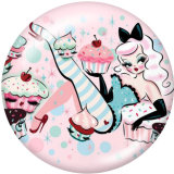 Painted metal Painted metal 20mm snap buttons  snap buttons  Nurse  girl  Print