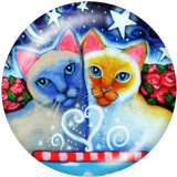 Painted metal Painted metal 20mm snap buttons  snap buttons   Moon  Cat  Print