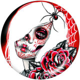 Painted metal Painted metal 20mm snap buttons  snap buttons   skull   girl   Print