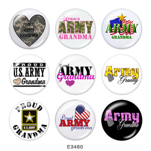Painted metal Painted metal 20mm snap buttons  snap buttons  USA  Army  Navy  Print