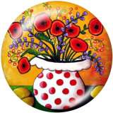 Painted metal Painted metal 20mm snap buttons  snap buttons  color   Flower   Print