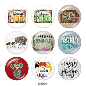 Painted metal 20mm snap buttons  Cross   MOM  Print