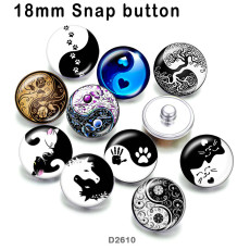 10pcs/lot  Black and white  glass picture printing products of various sizes  Fridge magnet cabochon
