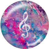 Painted metal 20mm snap buttons   Music   Print