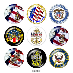 Painted metal Painted metal 20mm snap buttons  snap buttons  USA  Navy  Print