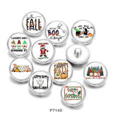 Painted metal 20mm snap buttons   Christmas   Print