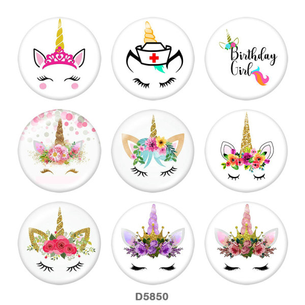 Painted metal Painted metal 20mm snap buttons  snap buttons   Unicorn   Print