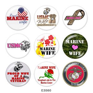 Painted metal Painted metal 20mm snap buttons  snap buttons   U.S. Marine Corps Print
