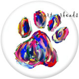 Painted metal Painted metal 20mm snap buttons  snap buttons dog Pattern  Love  Print