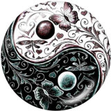 Painted metal 20mm snap buttons   yin and yang   Pattern  Print