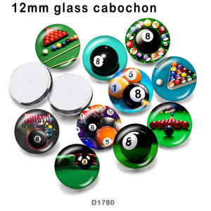 10pcs/lot  Billiards  glass picture printing products of various sizes  Fridge magnet cabochon