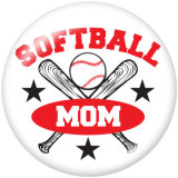 Painted metal Painted metal 20mm snap buttons  snap buttons  Baseball   MOM CHEER