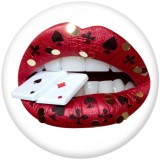Painted metal 20mm snap buttons   Lips  Print