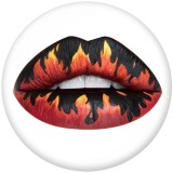 Painted metal 20mm snap buttons   Lips  Print