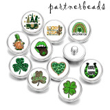 Painted metal Painted metal 20mm snap buttons  snap buttons  Lucky clover  happy easter  Print