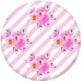 Painted metal 20mm snap buttons   Flower  pattern   Print