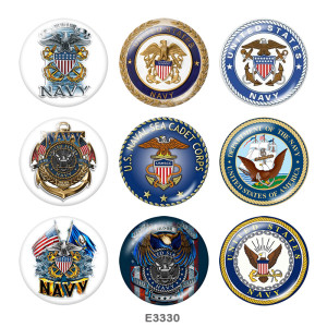 Painted metal Painted metal 20mm snap buttons  snap buttons  USA  Navy  Print Beach Ocean