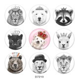 Painted metal 20mm snap buttons  Tiger   Print