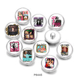 Painted metal 20mm snap buttons   Famous  music  Print