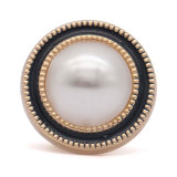20MM design Heart LOVE pearl metal snap Golden  Plated  snap button