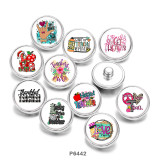 Painted metal 20mm snap buttons  Love  words   Print