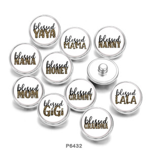 Painted metal Painted metal 20mm snap buttons  snap buttons  Lucky MOM MAMA GIGI  NANA  Print