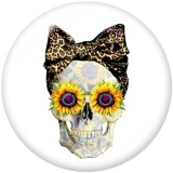 Painted metal 20mm snap buttons   skull   Print
