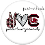 Painted metal Painted metal 20mm snap buttons  snap buttons  Peace  love  team   Print