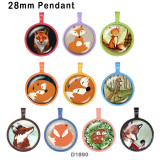 10pcs/lot  Fox   glass picture printing products of various sizes  Fridge magnet cabochon