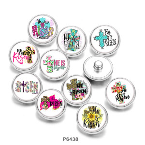 Painted metal Painted metal 20mm snap buttons  snap buttons  He is risen Cross  Print